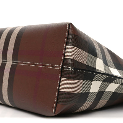 E-Canvas Check Medium Soft TB Tote Dark Birch Brown