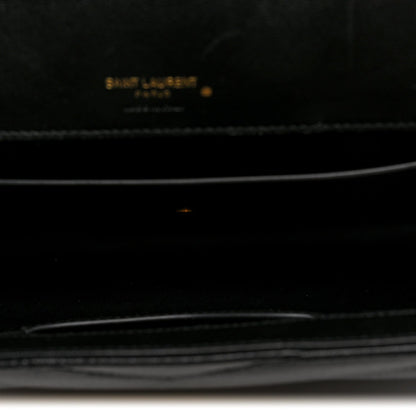 Lambskin Chevron Quilted Medium Loulou Black