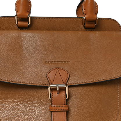 Mega Check Grained Calfskin Medium Harcourt Satchel Saddle Brown