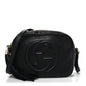 Pebbled Calfskin Small Soho Disco Bag Black