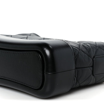 Aged Calfskin Quilted Small Gabrielle Hobo Black