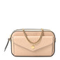 Calfskin GG Super Mini Debossed Chain Wallet Light Beige