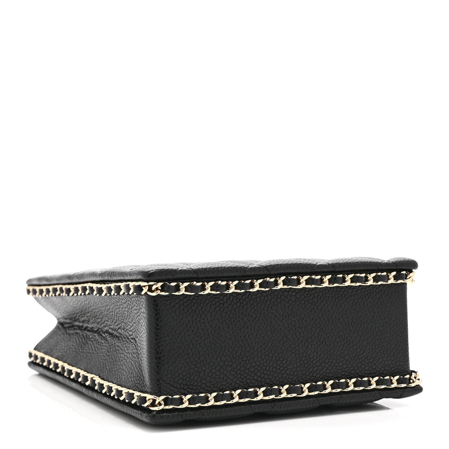 Caviar Quilted Evening Box Bag Black