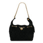 Suede Quilted Small Chanel 25 Handbag Black