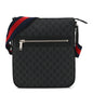 GG Supreme Monogram Web Small Flat Messenger Bag Black Grey