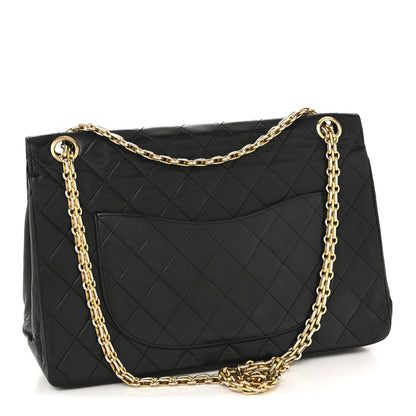 Lambskin Quilted Small Double Flap Black