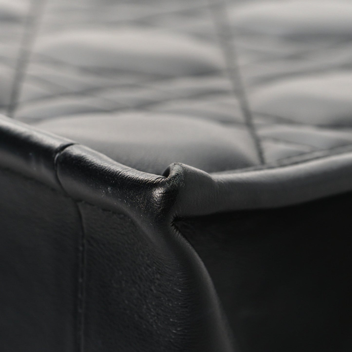 Calfskin Macro Cannage Medium Book Tote Black