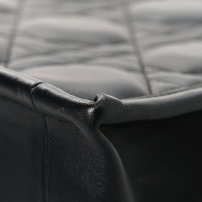 Calfskin Macro Cannage Medium Book Tote Black