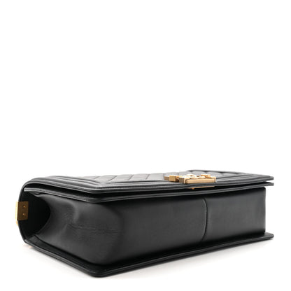 Calfskin Quilted New Medium Boy Flap Black