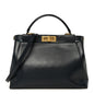 Vitello Morgan Shiny Nappa Medium Peekaboo Iconic Satchel Lavagna Lago