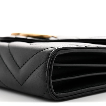 Calfskin Matelasse GG Marmont Chain Wallet Black