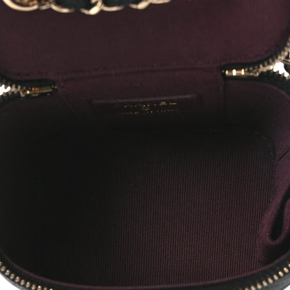Caviar Quilted Tiny CC Mini Vanity Case With Chain Black
