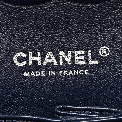 Caviar Quilted Medium Double Flap Navy