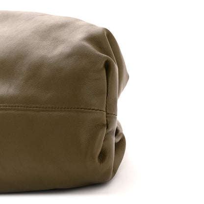 Smooth Butter Calf The Pouch Oversized Clutch Kaki Fondent