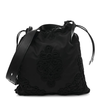 Tessuto Nylon Passama Embroidered Bag Black