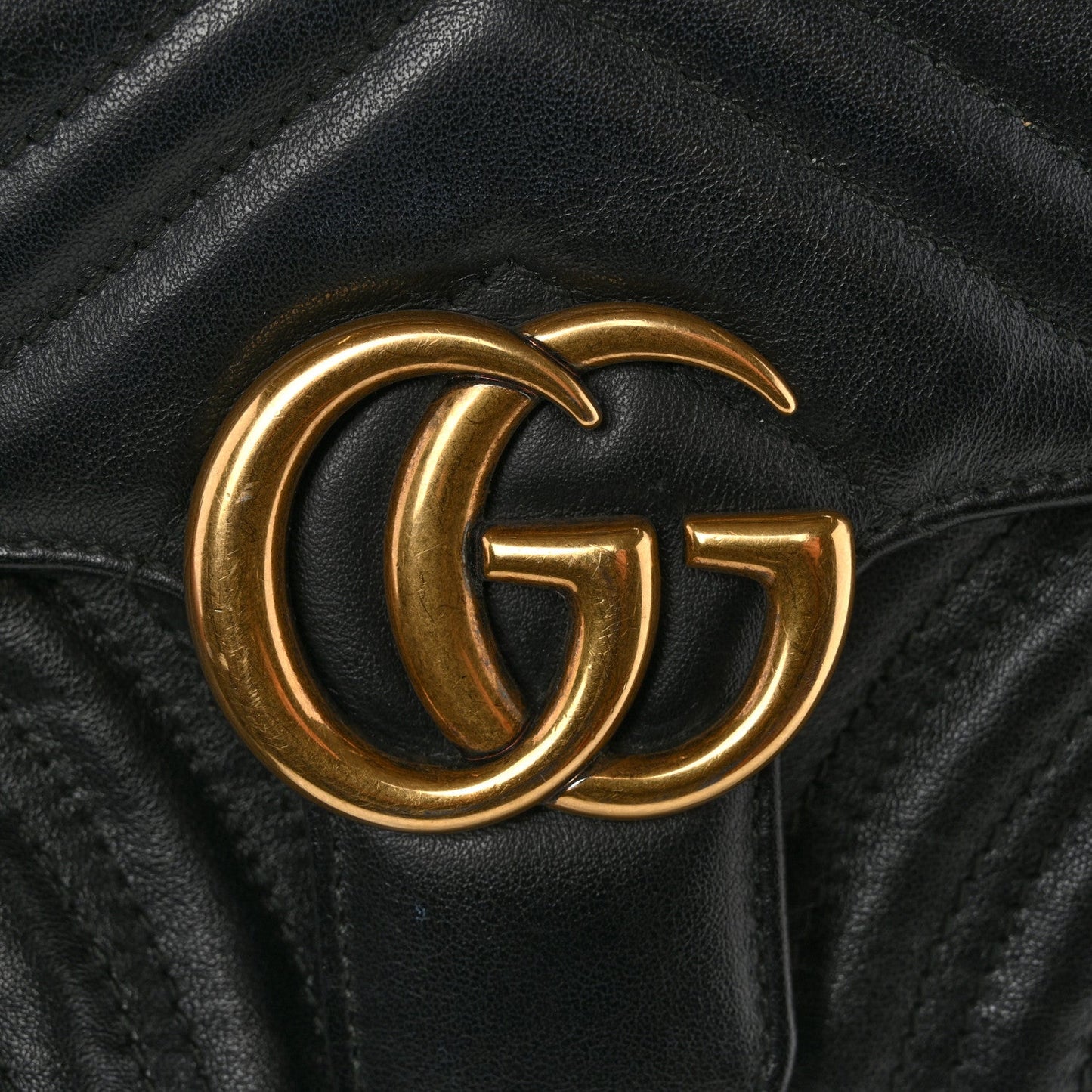 Calfskin Matelasse Mini GG Marmont Shoulder Bag Black