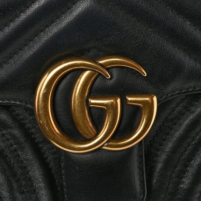 Calfskin Matelasse Mini GG Marmont Shoulder Bag Black