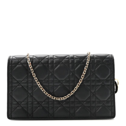 Lambskin Cannage Lady Dior Pouch Black