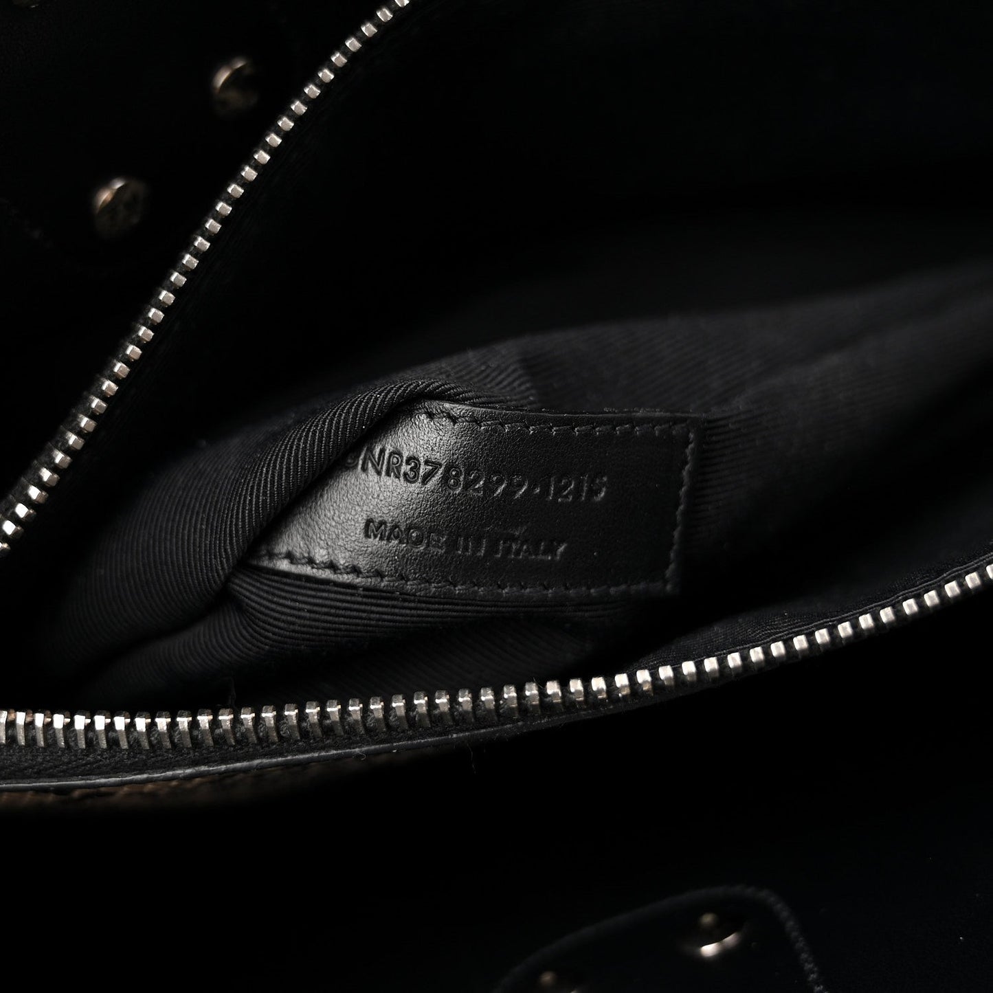 Grained Calfskin Embossed Python Small Sac De Jour Black