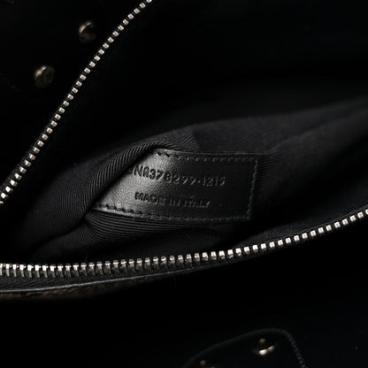 Grained Calfskin Embossed Python Small Sac De Jour Black