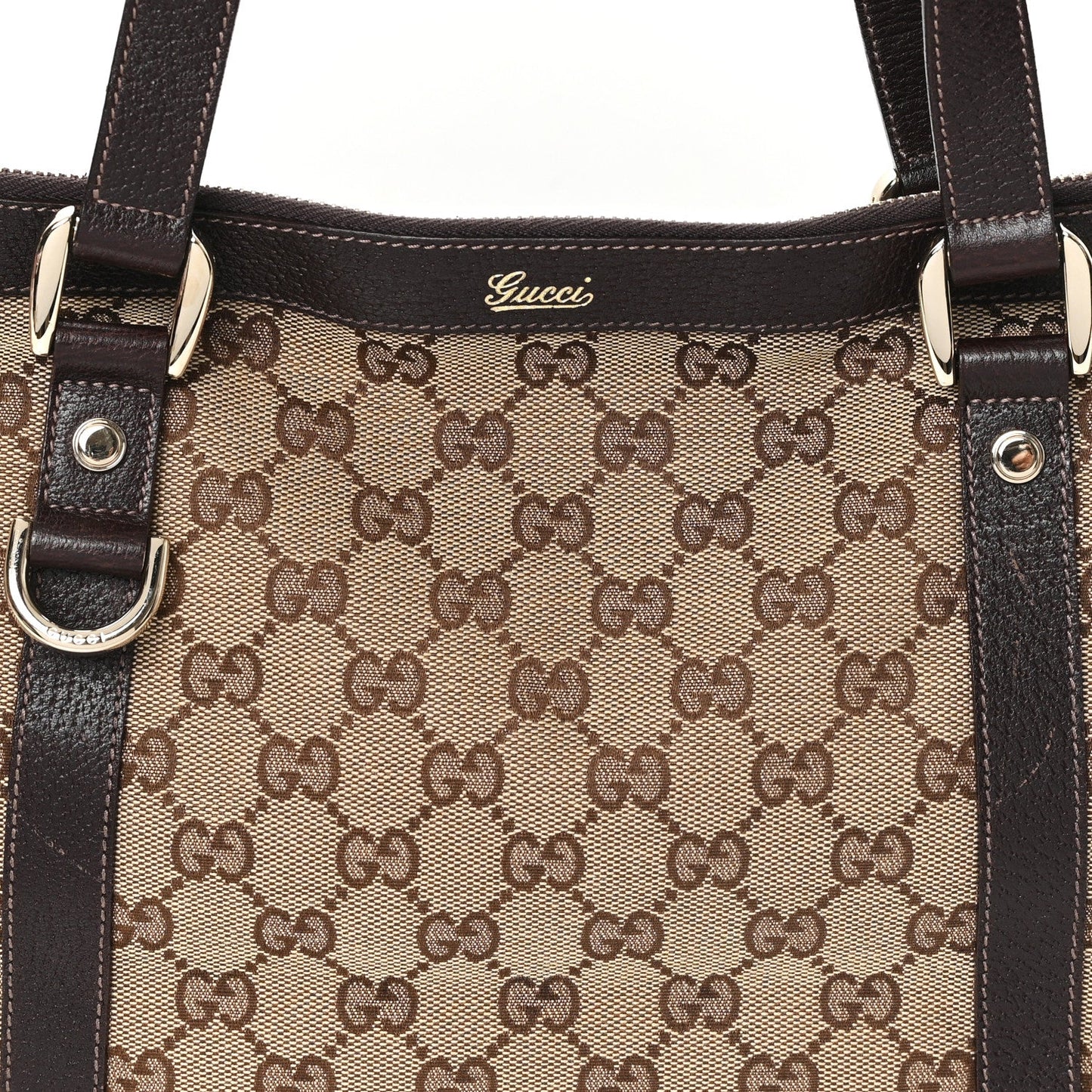 Monogram Medium Abbey Tote Dark Brown