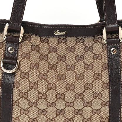 Monogram Medium Abbey Tote Dark Brown