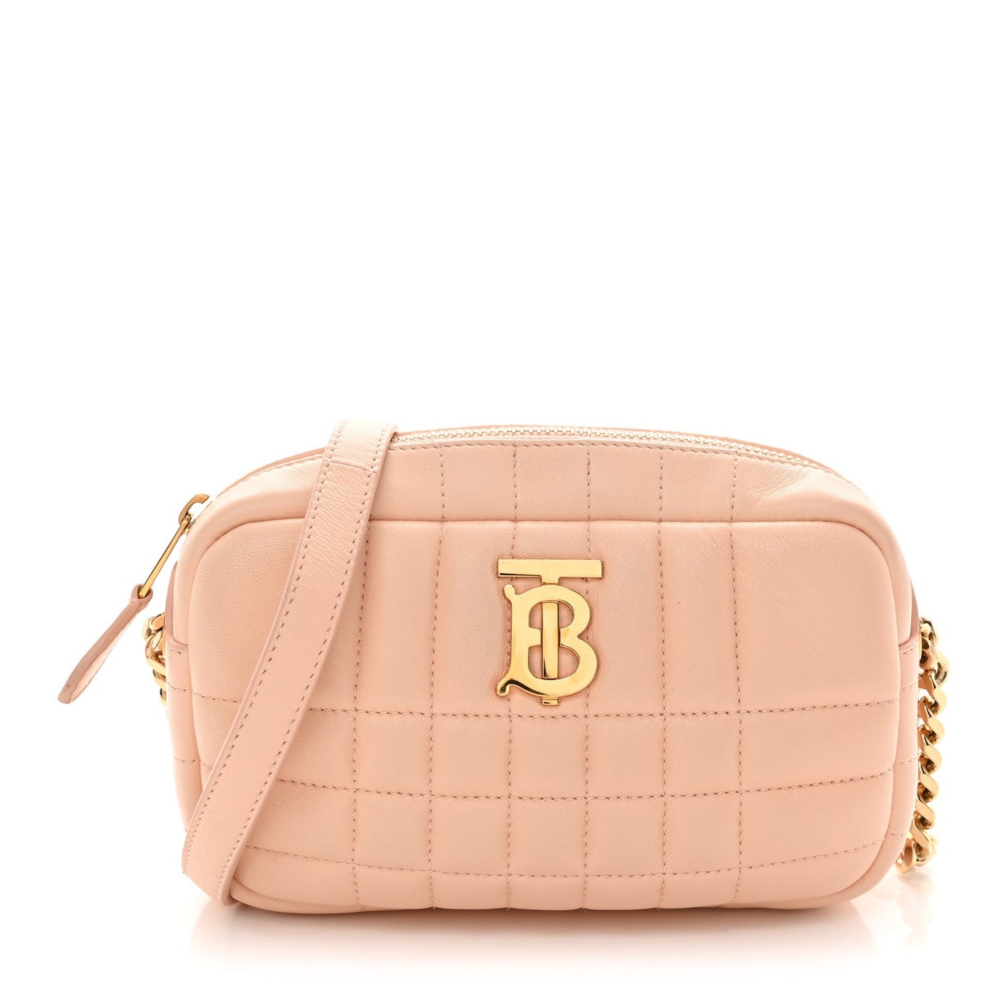 Lambskin Quilted Mini Lola Camera Bag Peach