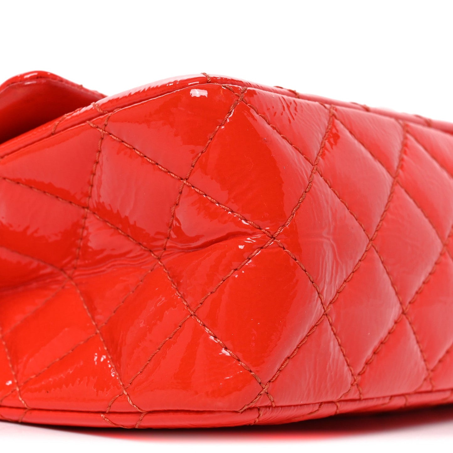 Distressed Patent Quilted 2.55 Reissue Flap Red