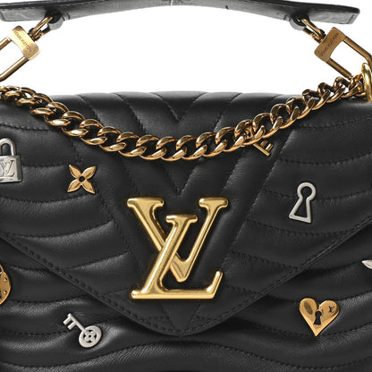 Calfskin Love Lock New Wave Chain MM Black