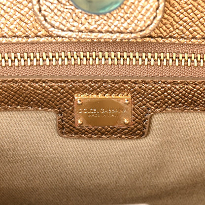 Metallic Dauphine Medium Frame Tote Gold