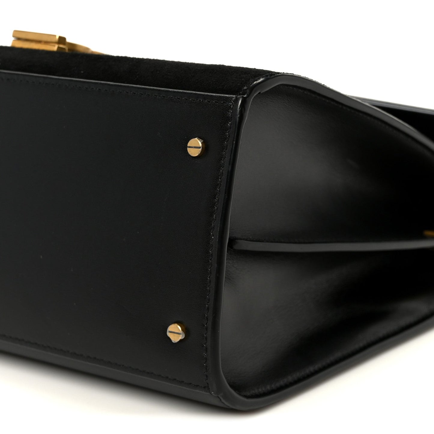 Kid Scamosciato Smooth Calfskin Medium Classic Monogram Cassandra Top Handle Black Rouge Legion