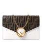 Vitello Cruise F is Fendi Bi-Color FF 1974 Embossed Medium Envelope Wallet On Chain Maya Black White