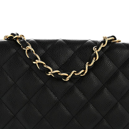 Caviar Quilted Jumbo Single Flap Black