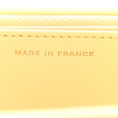 Caviar Quilted CC Turn Lock Wallet On Chain WOC Light Yellow