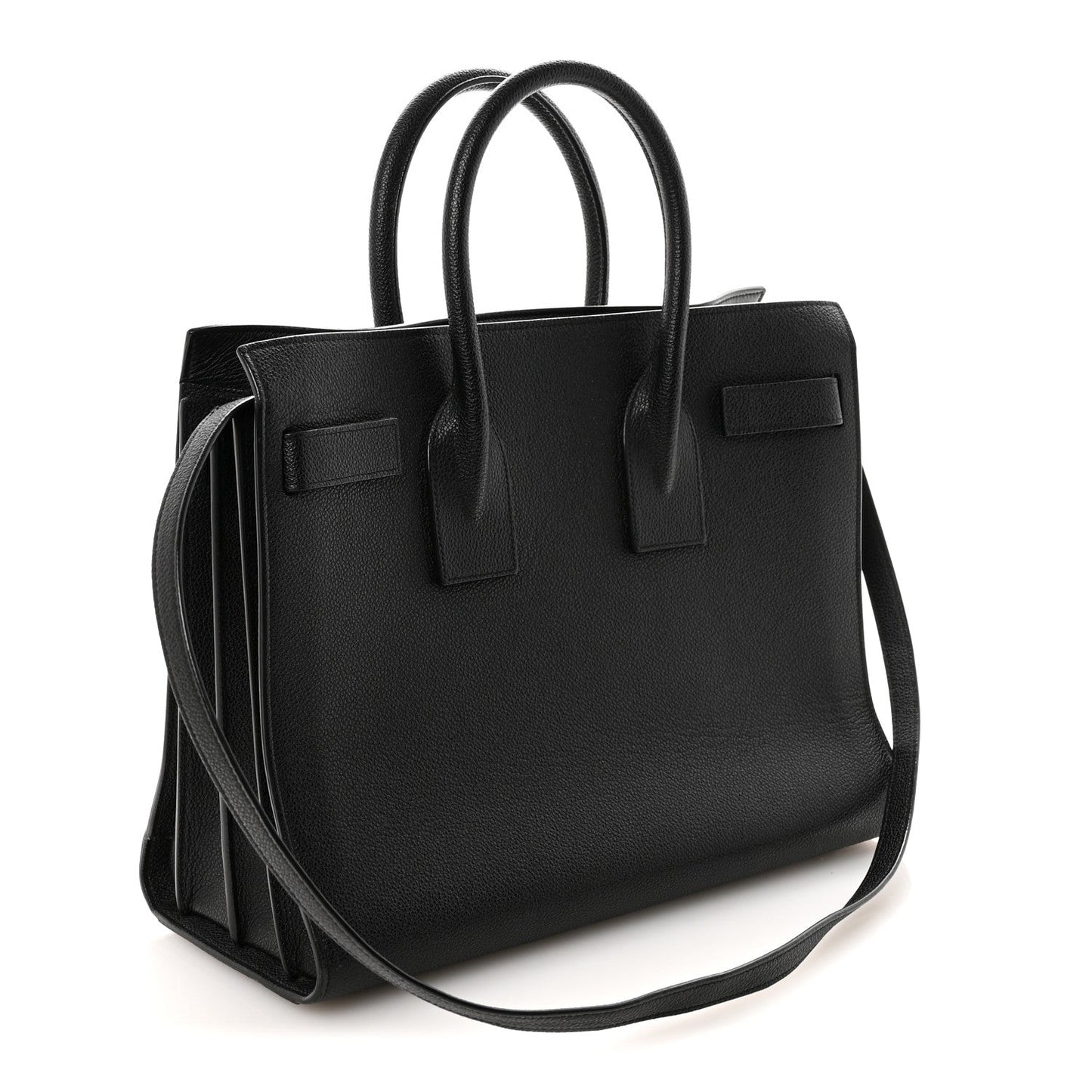 Grained Calfskin Small Sac De Jour Black