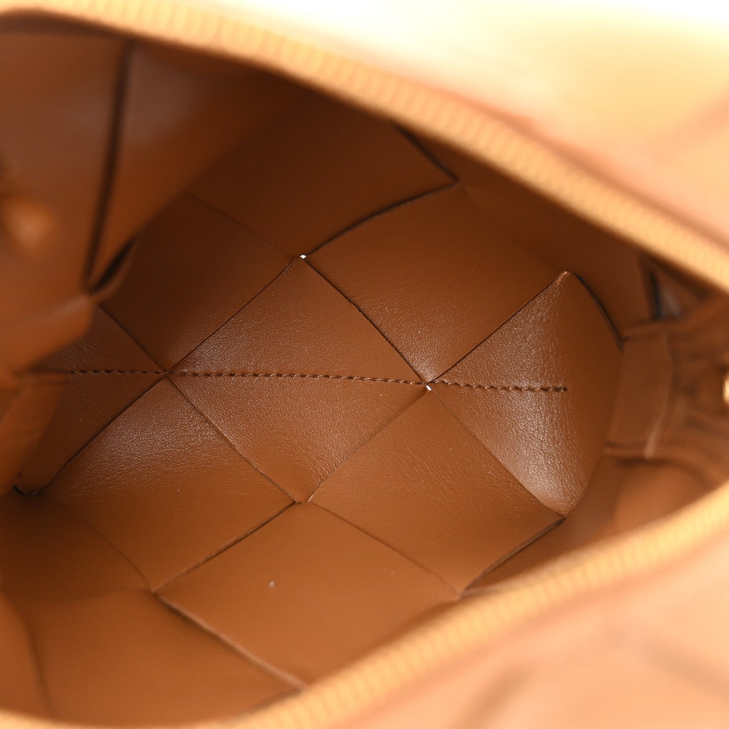 Lambskin Maxi Intrecciato Mini Cassette Camera Bag Acorn