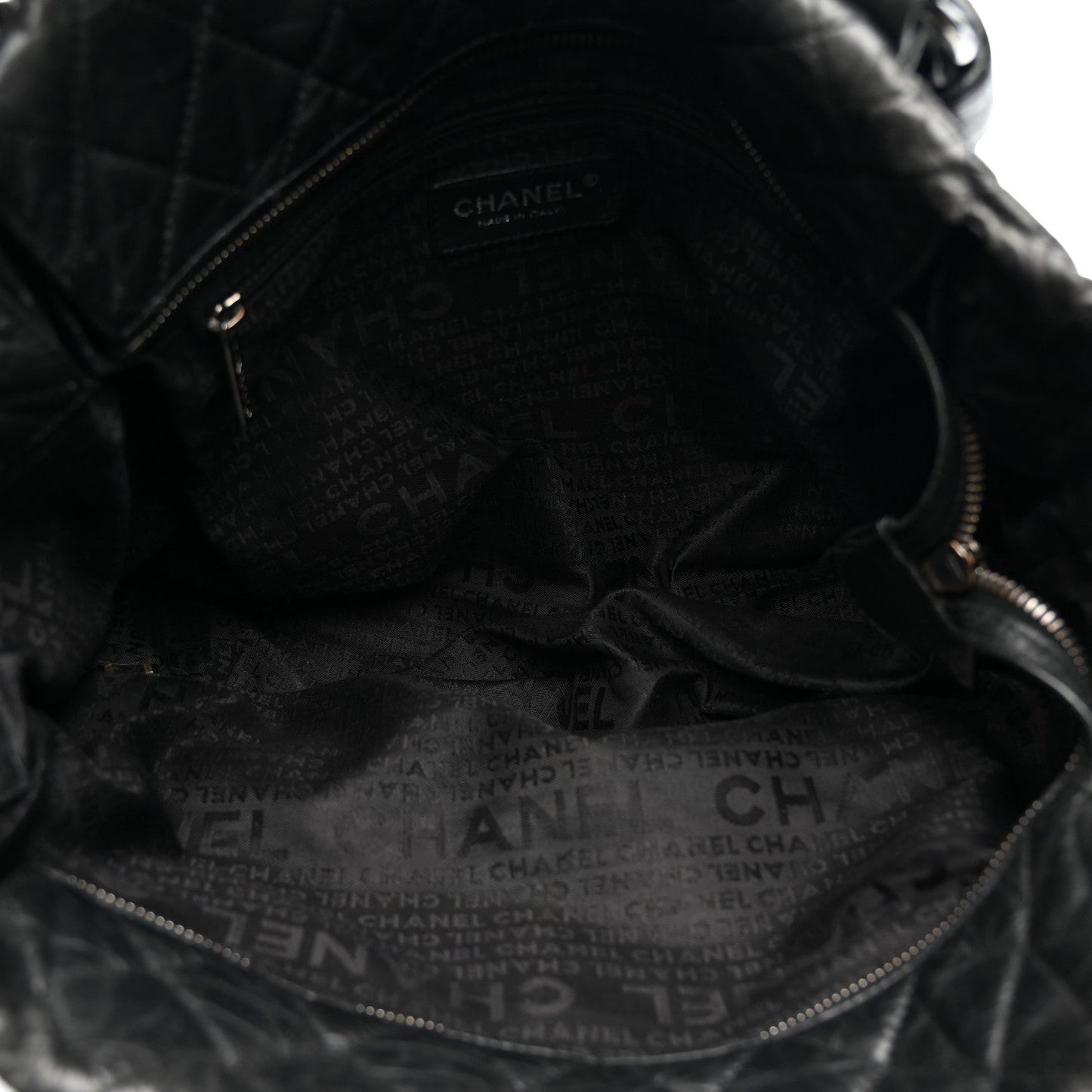 Distressed Lambskin Vintage Ligne Lady Braid Tote Black