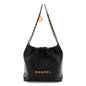 Shiny Calfskin Quilted Small Chanel 22 Black