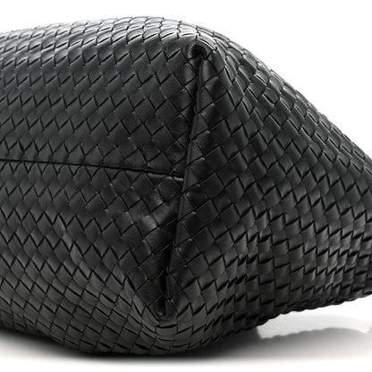 Calfskin Intrecciato Pinacoteca Reversible Tote Black Fondant