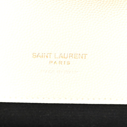 Grain De Poudre Matelasse Chevron Monogram Envelope Clutch Blanc Vintage