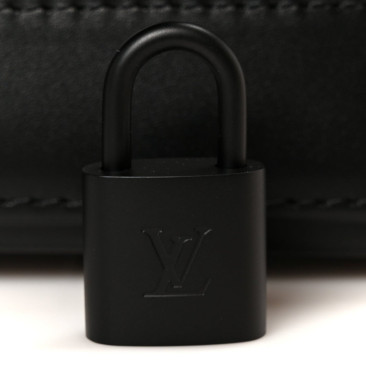 Patent Calfskin Laced Monogram Alma PM Black