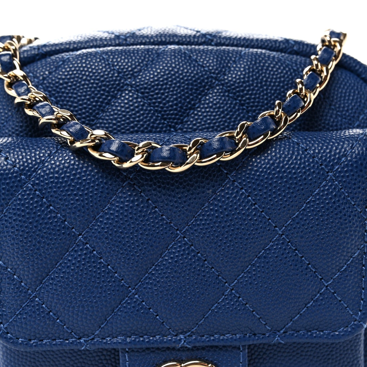 Caviar Quilted CC Day Camera Case Blue