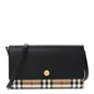 Calfskin Vintage Check Hannah Wallet with Detachable Strap Black