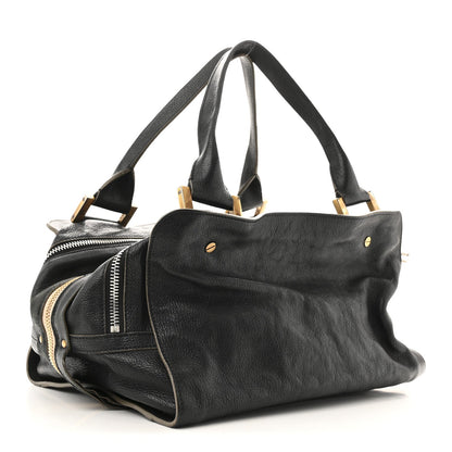Goatskin Large Dalston Satchel Black