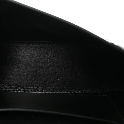 Shiny Calfskin Monochrome Crocodile Embossed Small Hourglass Evening Chain Bag Black