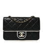 Lambskin Quilted Resin CC Mini Flap Bag Black White