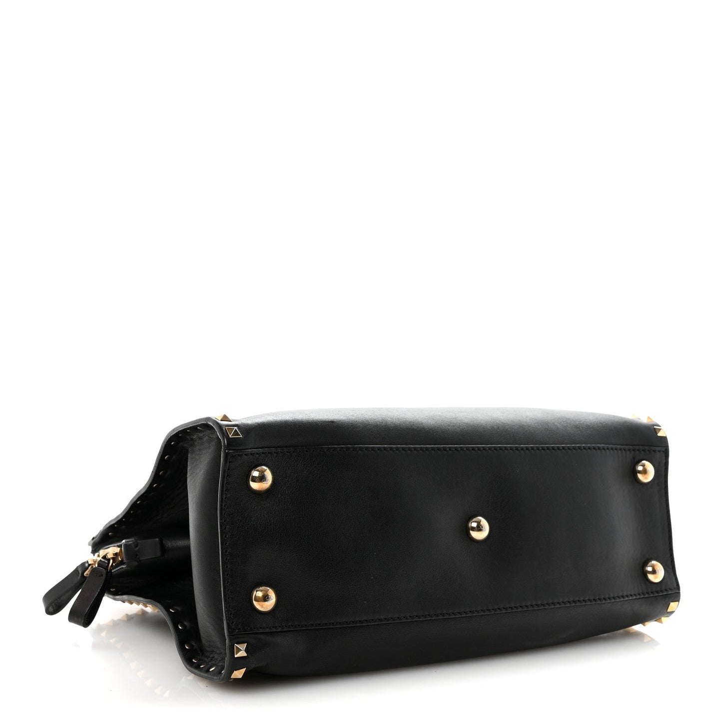 Vitello Rockstud Dome Shopper Black