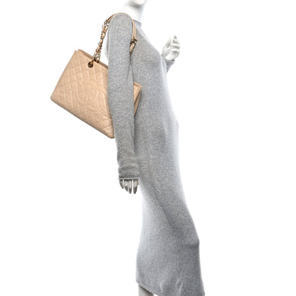 Caviar Quilted Grand Shopping Tote GST Beige Clair