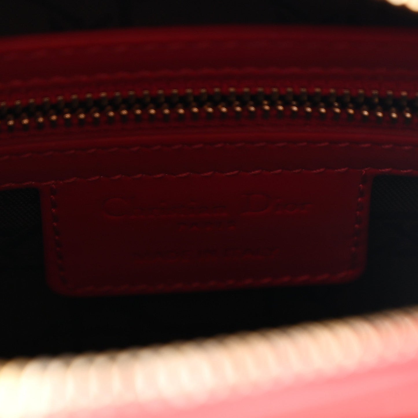 Patent Cannage Medium Lady Dior Red