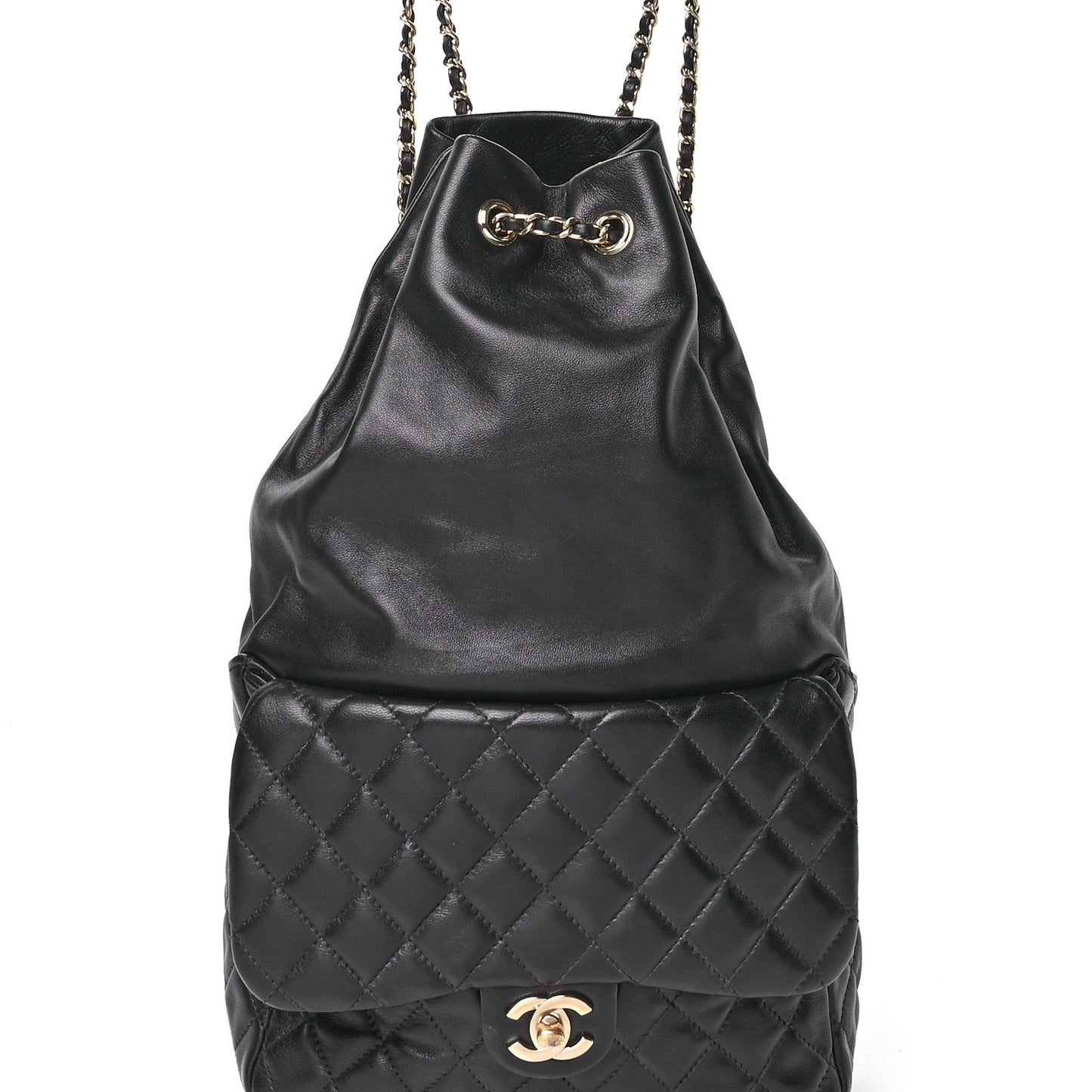 Lambskin Quilted Large In Seoul Backpack Black
